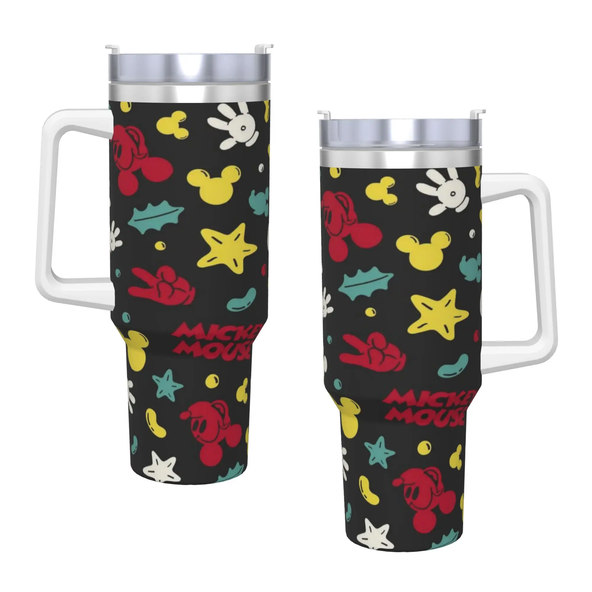 

Valentine's Day GIFT Mickey And Minnie Tumbler 40oz Stainless Steel Double Wall Vacuum Insulated Cup With Straw