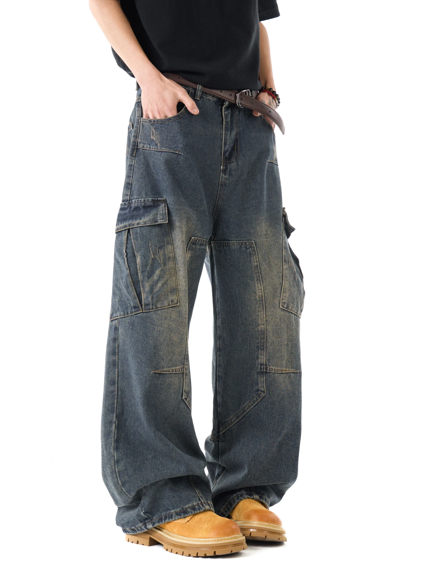 

Women's Street Style Wide Leg Hip Hop Ins Jeans Autumn Trousers Cool Girl Bottoms Female High Waisted Vintage Unisex Pants