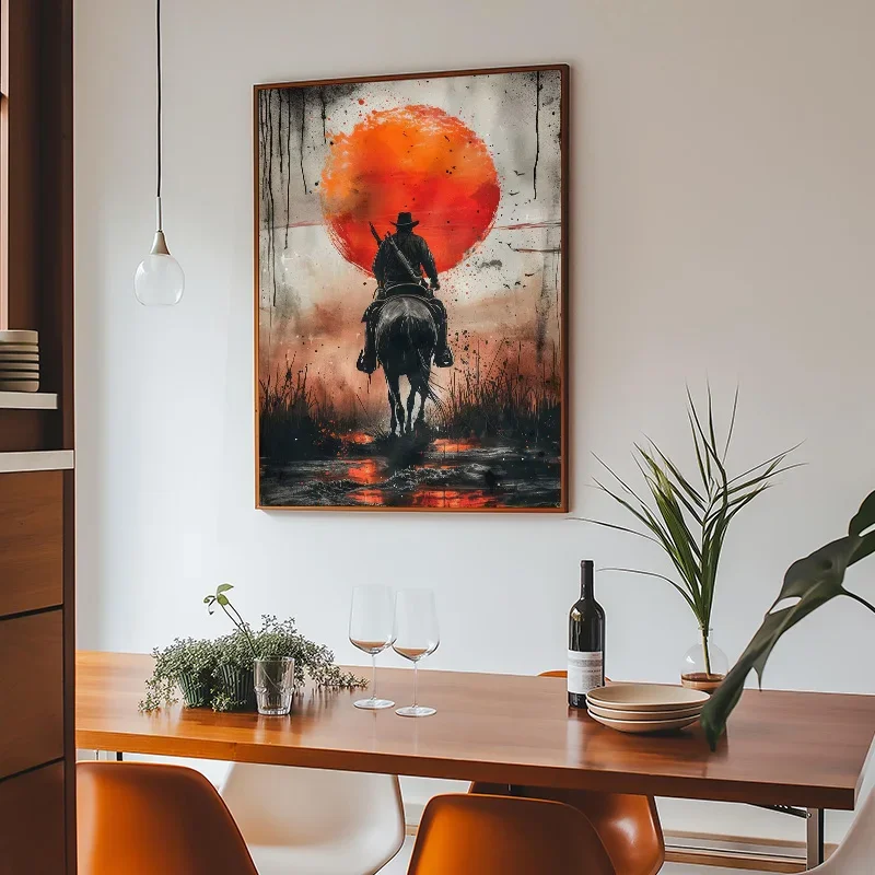 Classic Retro Game Cowboy Character Red Dead Redemption 2 Canvas Painting Poster Print Wall Art For Living Room Home Decoration