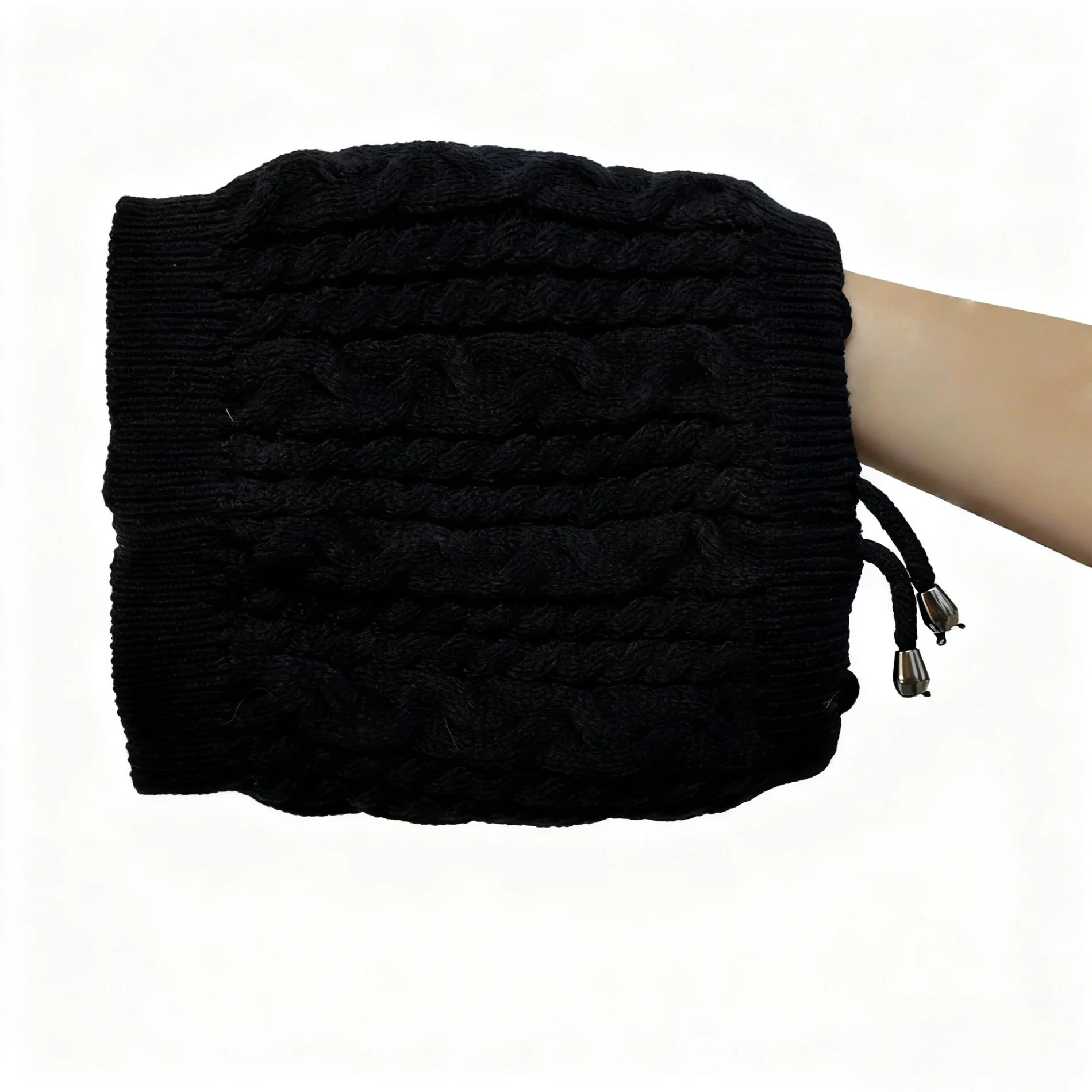 Mehrzweck-Set mit gestrickter Wintermütze und Schal | Warme Thermo-Mütze, Halswärmer, Ski-Gesichtsbedeckung für Damen und Herren, Outdoor, kaltes Wetter – Detail 3