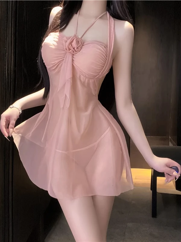 

Sexy Couples Bedding Sleepwear Women's Large Scale Fun Nightgown 2025 Sweet Tempt Uniform Sleep Suit Set Pure Desire Invitation