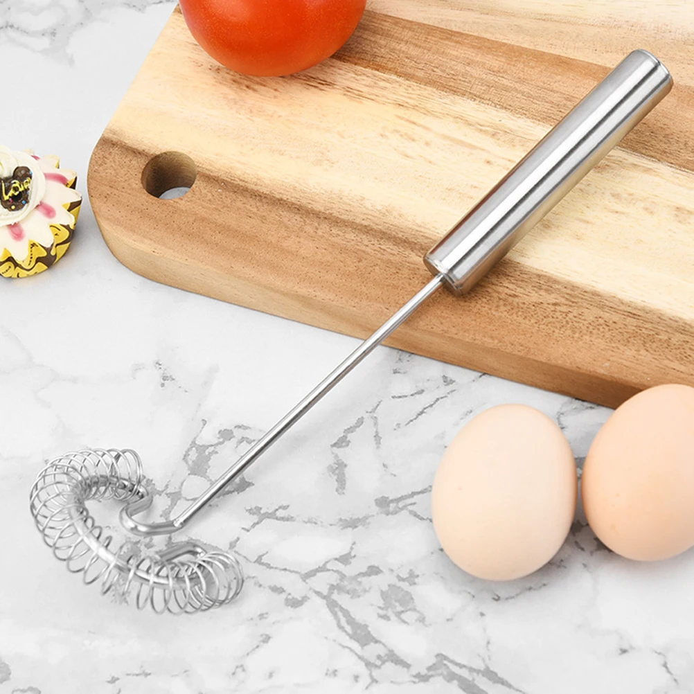 

2pcs Egg Whisk Stainless Steel Manual Mixer Ergonomic Handle Non-Slip Kitchen Tool Milk Frother For Coffee Hot Chocolate Baking