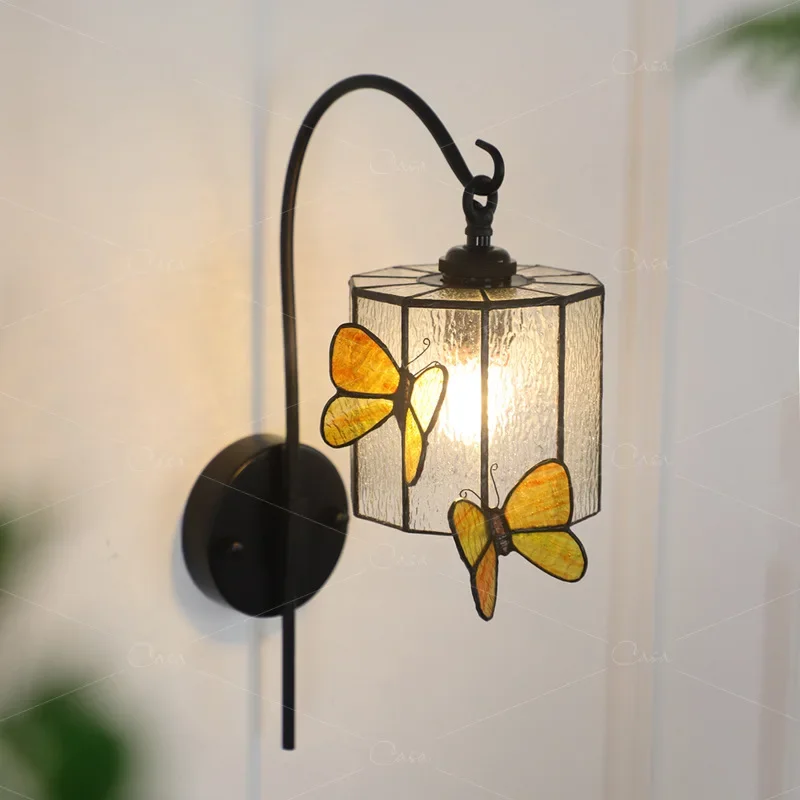 ผีเสื้อ, โคมไฟติดผนัง, อเมริกัน, วินเทจ, ฝรั่งเศส, ยุคกลาง, แก้ว, บรรยากาศ