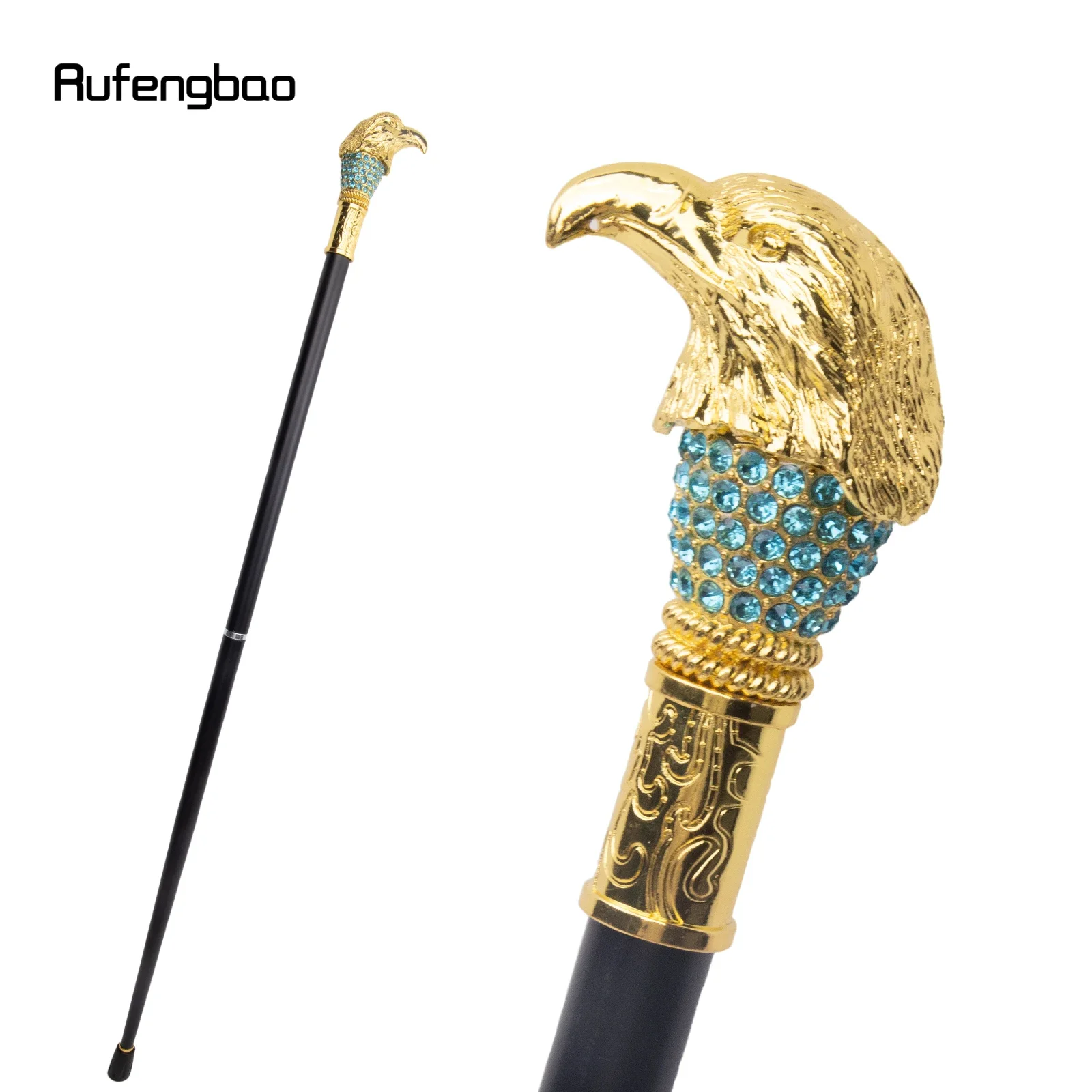 

Golden Green Eagle Head Fashion Walking Stick Decorative Stick Cospaly Vintage Party Fashionable Walking Cane Crosier 92cm