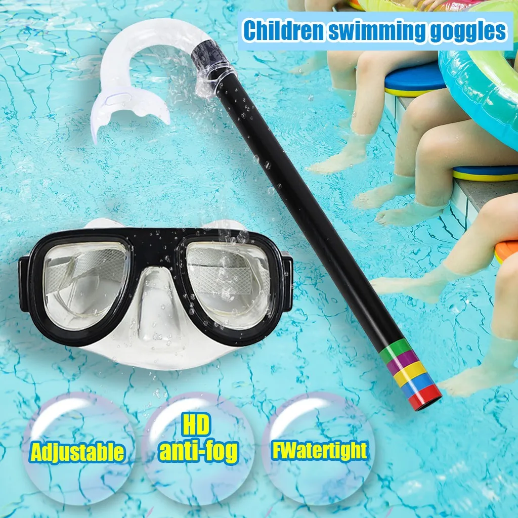 Summer Children Diving Goggle Mask Breathing Tube Underwater Swimming Glasses Band Snorkeling Gear Accessories Set Supplies
