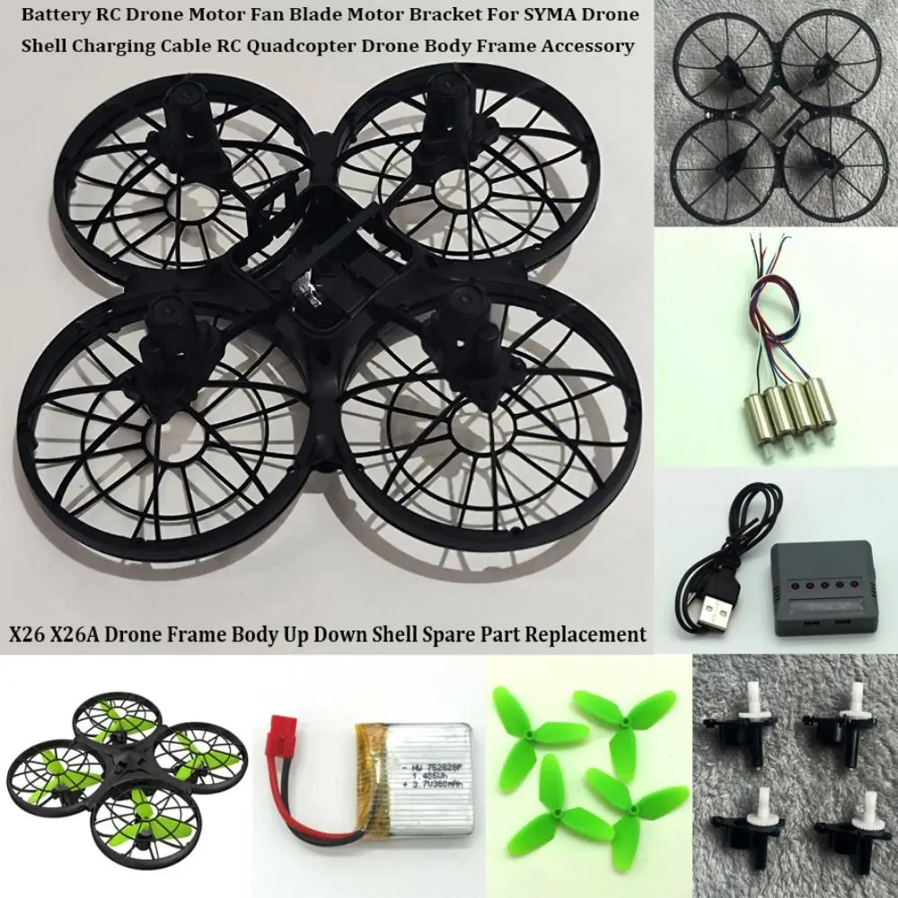 عالية الجودة أسود X26 X26A الإطار البلاستيك متعدد الأنماط بطارية RC موتور الجسم شل قطع الغيار الملحقات ل SYMA