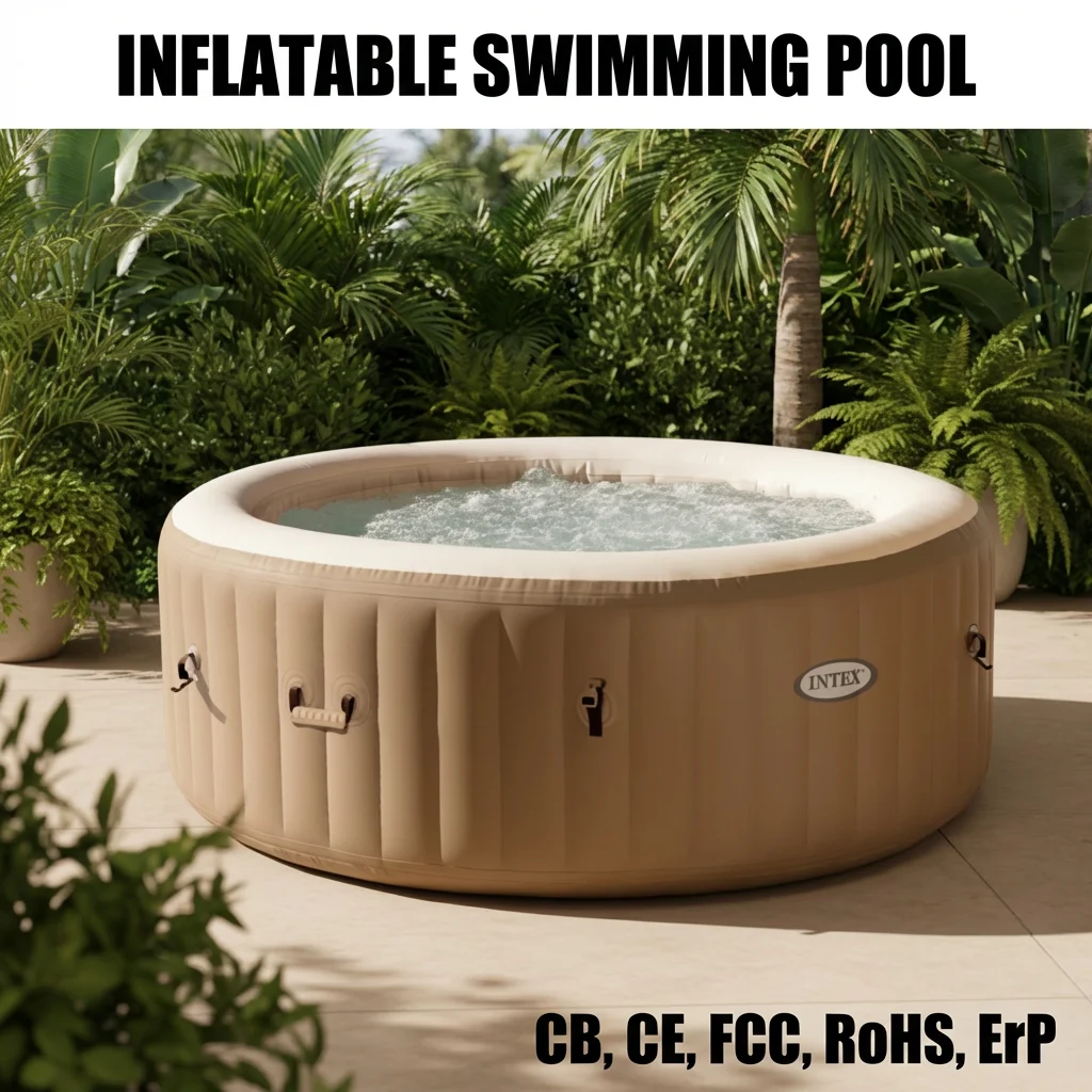 Round Shape Inflatable Portable Spa / Inflatable Hot Tub / Inflatable Bubble Spa for 4 Person Spa Swimming Pool