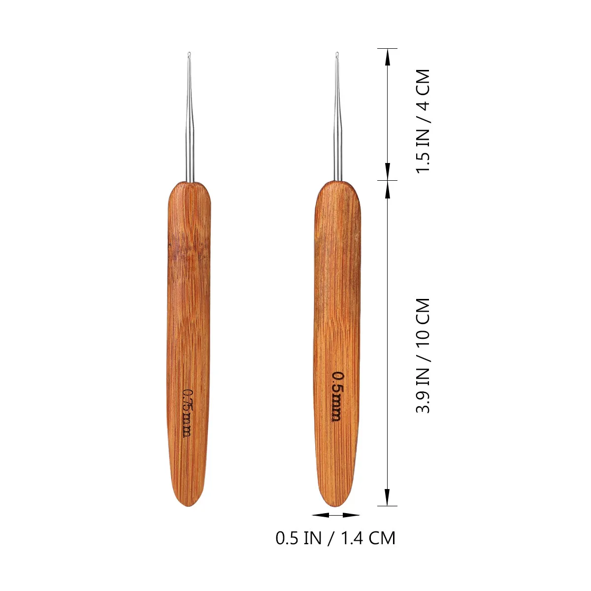 2Pcs Bamboo Knitting Needles Carbonized Smooth Finish Single Pointed Set Metric Sizes Lightweight Comfortable for Clothes Shoes