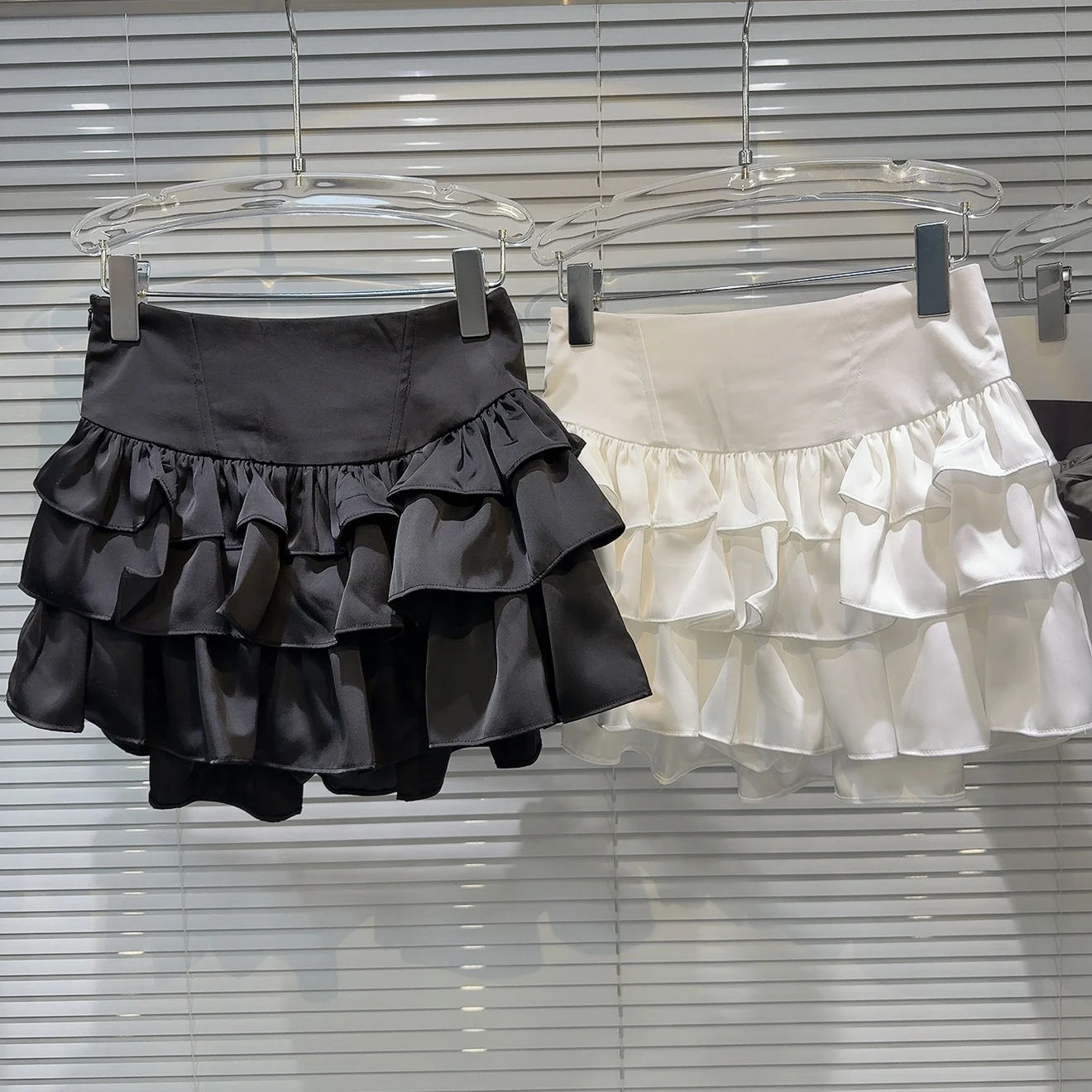 

Trendy Multi-Layer Ruffle Sweet Cake Skirt f-length Pure Desire Spring New Sle Princ Sle High Waist A-Line Skirt