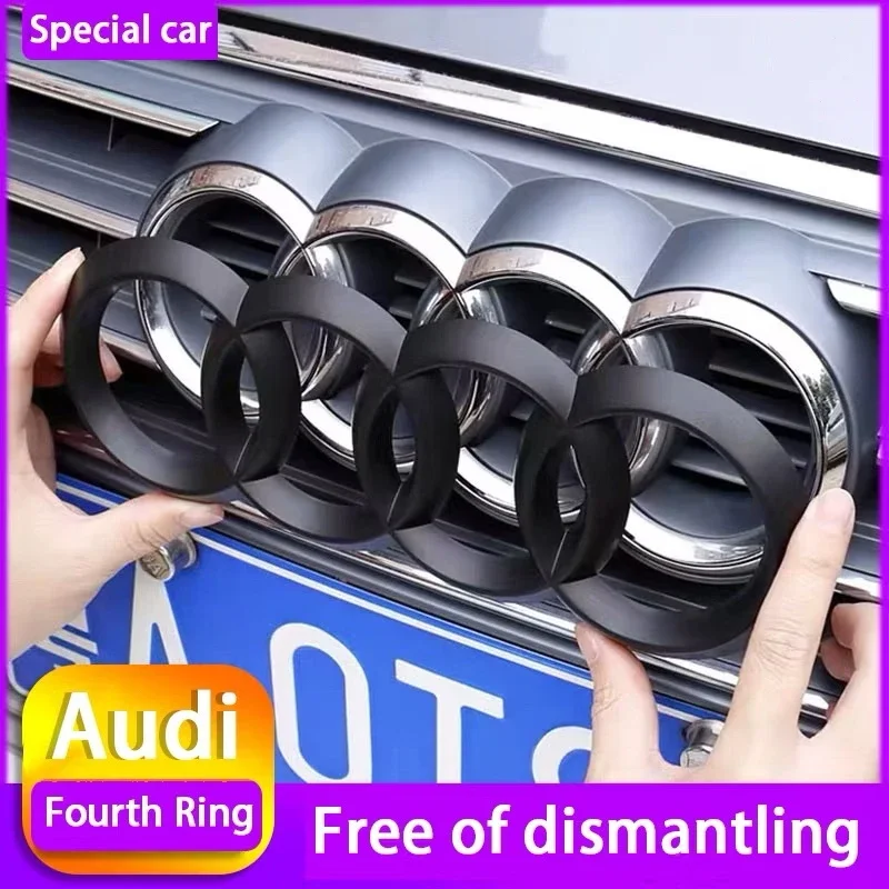 

1 шт. эмблема Audi с прямой надписью, передняя/задняя, с четырьмя кольцами, черная, для Audi A4 A3 A5 A7 Q3 Q5 Q7 Q2 A6, аксессуары