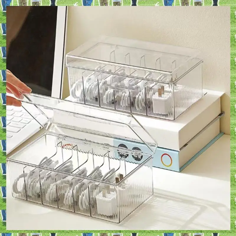 

FTS 1 шт. пластиковый ящик для хранения шнура, органайзеры для кабелей, чехол с крышкой для товаров для домашнего офиса, аксессуаров для электроники, USB (прозрачный)