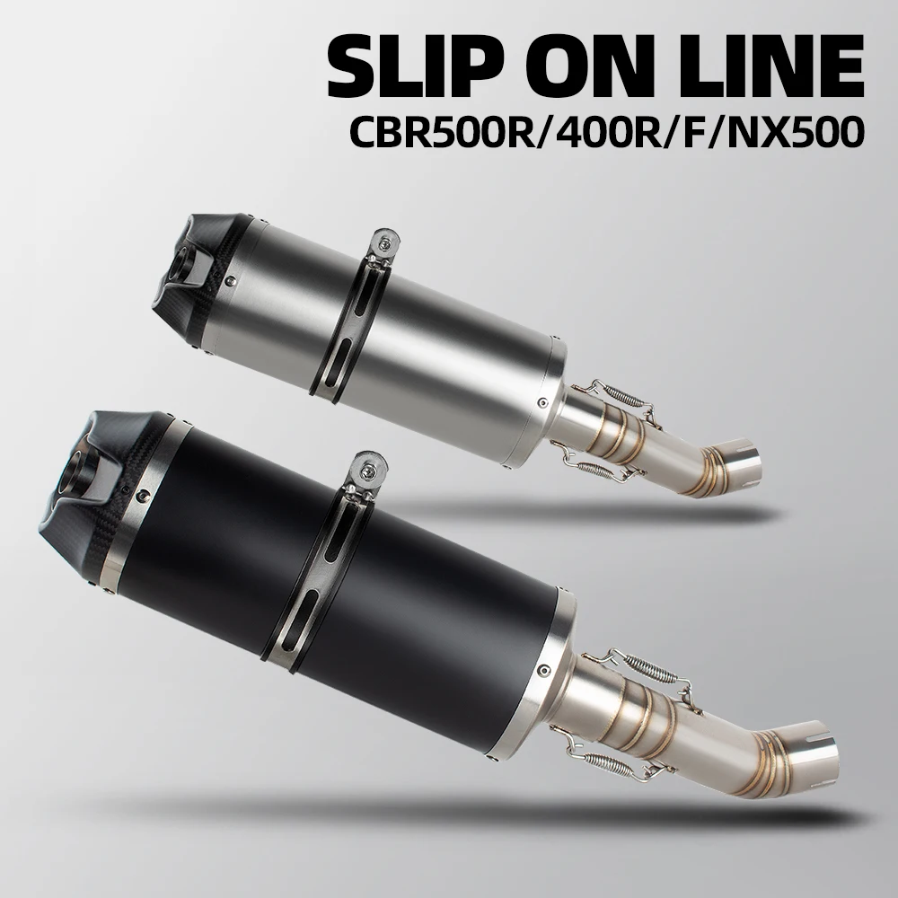 

CB500F Exhaust Muffler For Honda CBR400 CBR400R CB400F CB400X NX400 CBR500 CBR500R CB500X NX500 2016-2026 Slip on Line Tail Tube