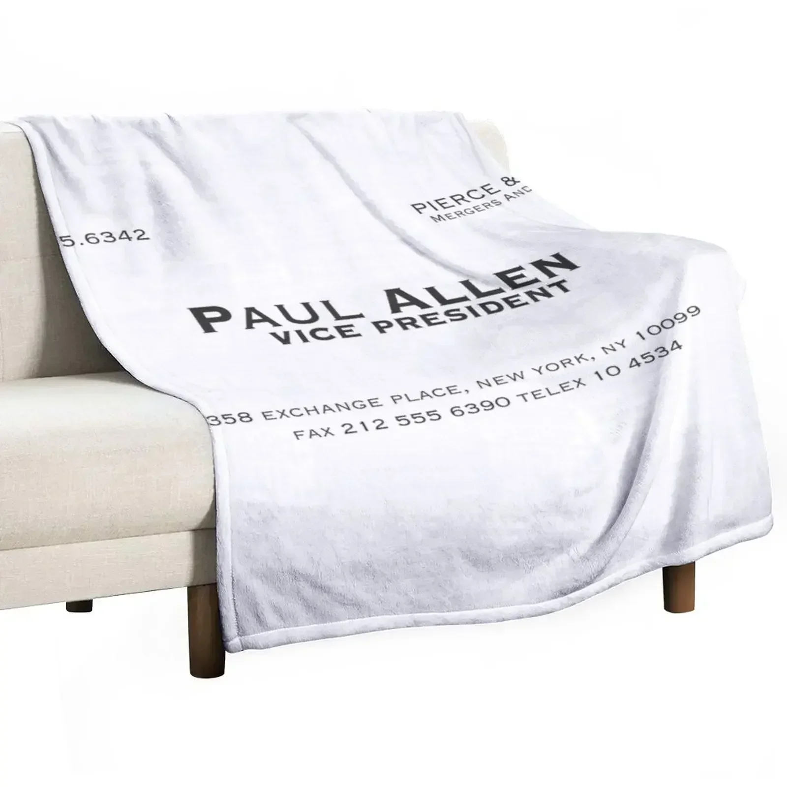 Paul Allen Business Card Throw Blanket Custom Retros Multi-Purpose Hairy Luxury Brand Summer Blankets