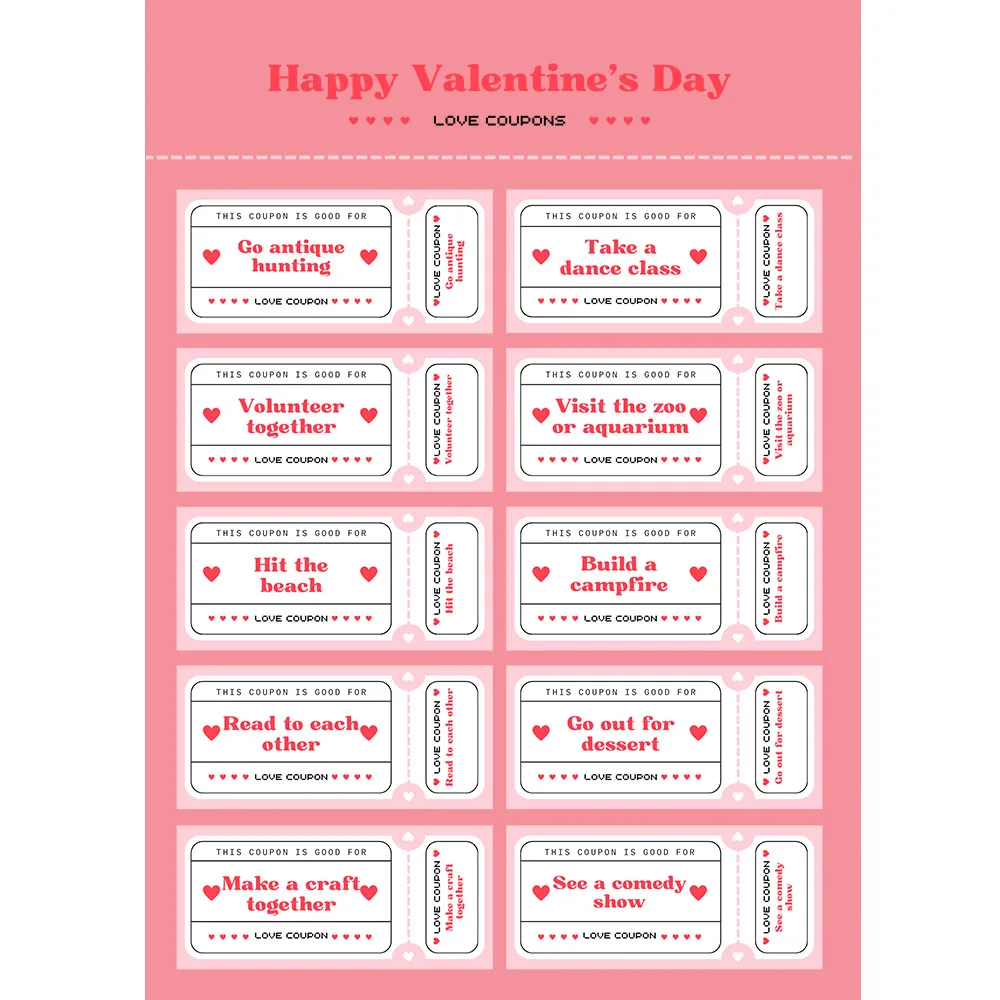 30 Must-Do Things for Couples Couple Coupon Lover Game Agreement Coupon