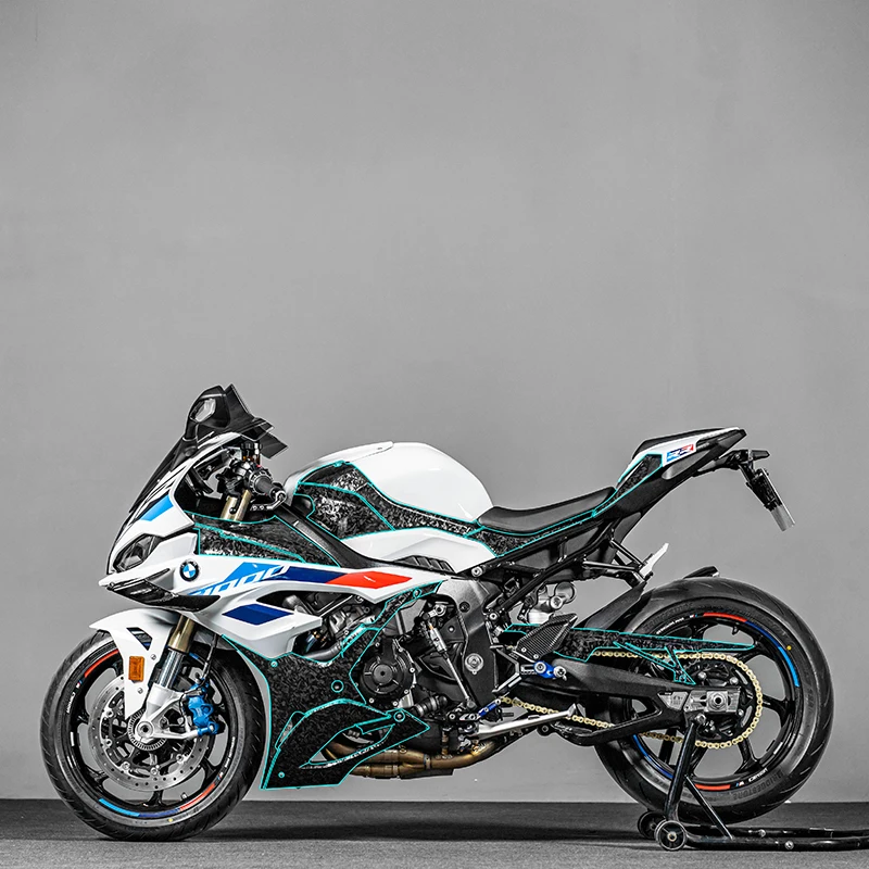 Use For BMW S1000RR M 2023 Years Motorcycle Accessories Forged Carbon Fiber Fairing Protection Stickers Kits For Bike Paint Area