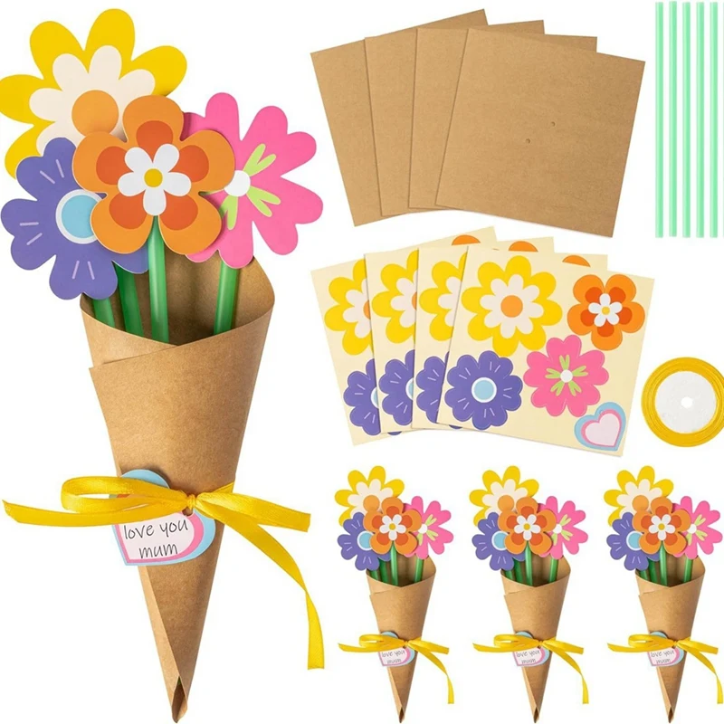 Flower Bouquet Cract Kit Mother's Day DIY Fragrant Card Card 1 Set Durable Easy Install Easy To Use