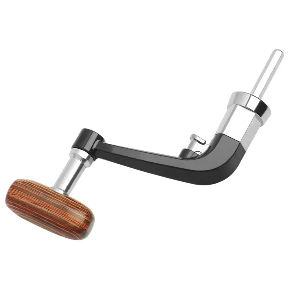 عجلة صيد معدنية معززة بغلاف عالي القوة من الخشب الصلب مقبض ذراع هزاز قابل للطي 90 ° اضغط على زر قارب المحيط #2