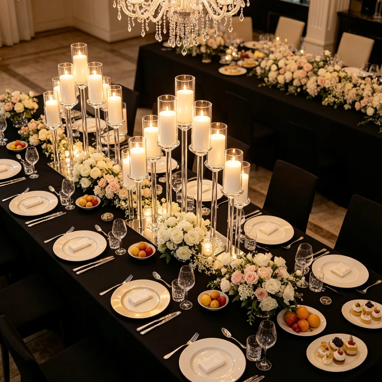 1-12pcs Wedding 9 heads Crystal acrylic Votive Candle Holders Centerpiece Decorations for Birthday Table