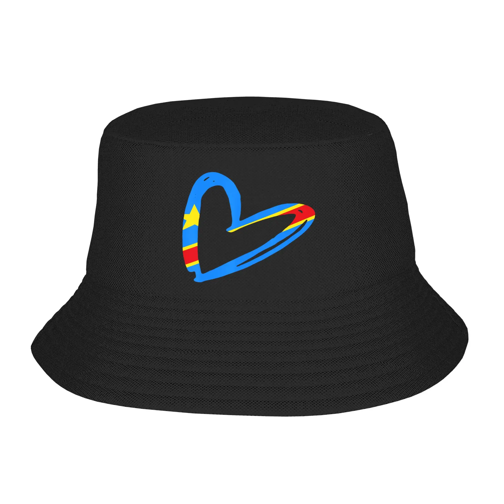 Summer Bob Hat DRC Congo Flag Congolese for Men Women Fisherman Caps Bucket Hat Outdoor Fisherman Hat