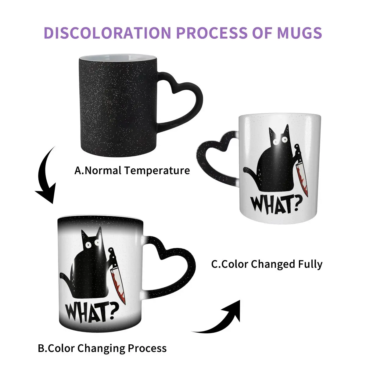 Cat What Murderous Black Cat With Knife Mug Funny Ceramic Coffee Cups Tea Mugs Milk Cup Drinkware Gifts for Friends
