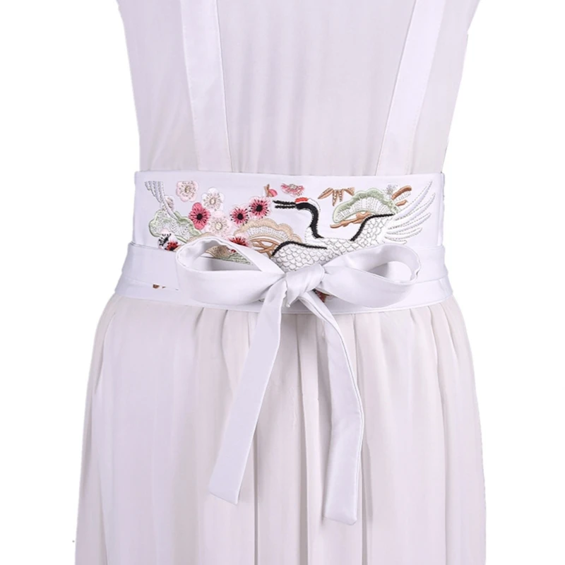 Exquisite Hanfu Waistband for Women Wrap Dress Halter Dress Wide Tie Belt for Vintage Dress Lovers Tie Belt