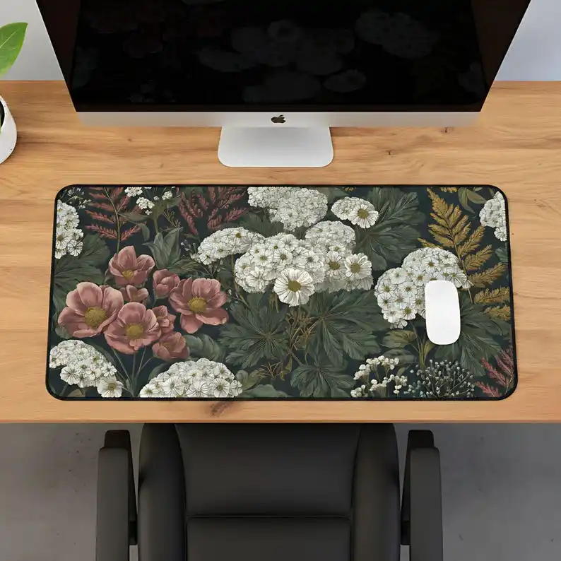 New Art Wildflower Themed Mousepad,non-slip and Waterproof Mousepad,office Gaming Desk Decorative Mat,a Perfect Gift for Friends