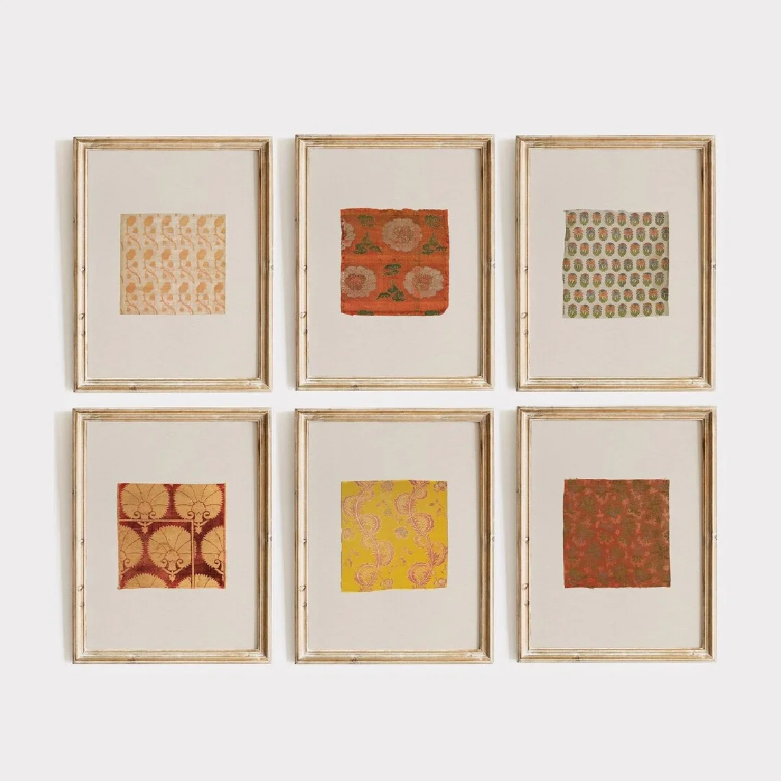 Vintage Printing Pattern Canvas Painting Wabi Sabi Style Antique Printing Floral Living Room Foyer Decoration Frameless