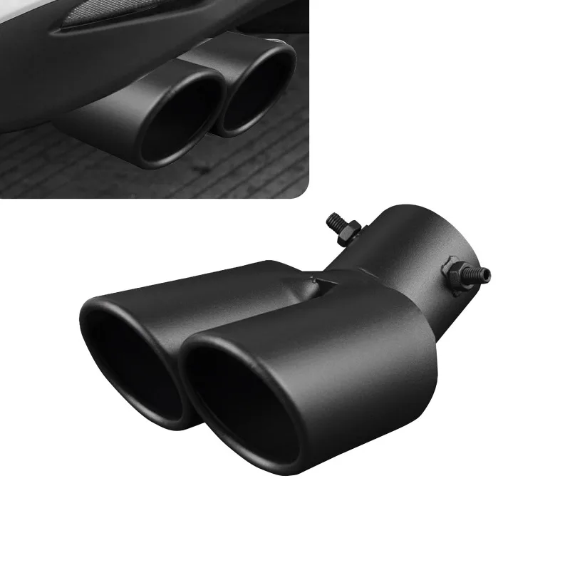 

Universal Car Auto Exhaust Muffler Tip Stainless Steel Dual Pipe Trim Modified Car Rear Tail Throat Liner For Most Cars