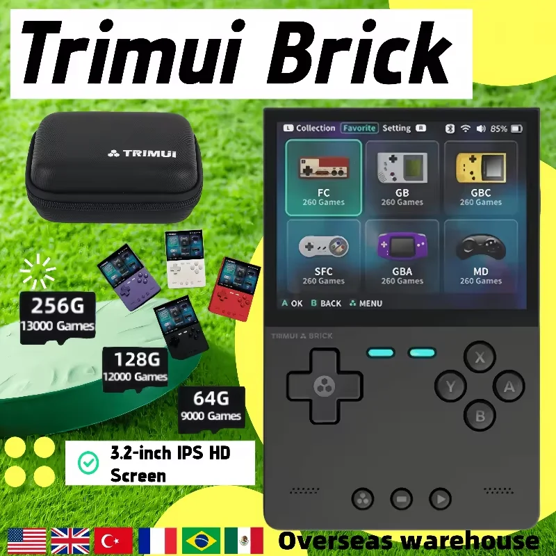 TRIMUI BRICK 레트로 핸드헬드 게임 비디오 플레이어 콘솔, 휴대용 버티컬 에디션, 오픈 소스, 3.2 인치 팜 폰 보이 선물, 신제품 