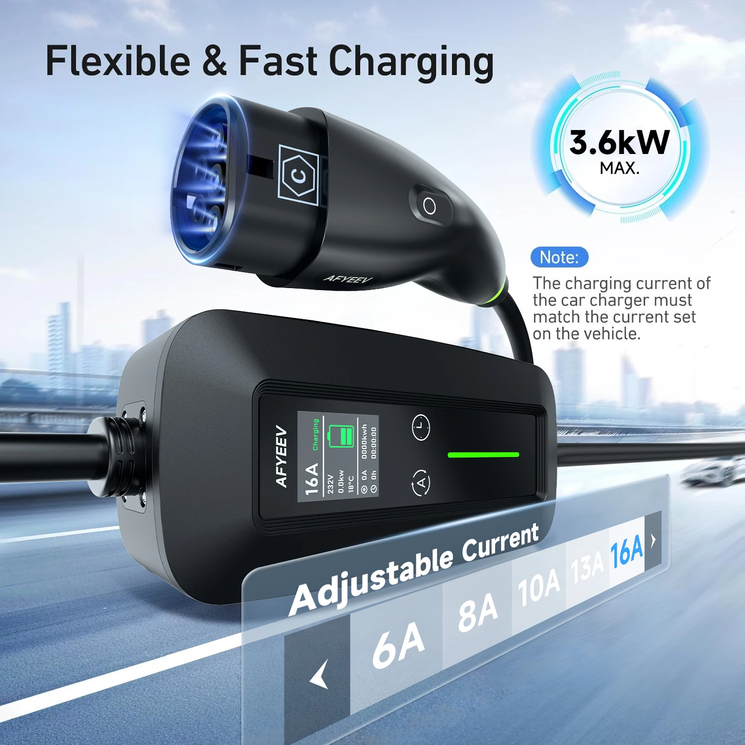 

JNTAFEV 3,6 кВт Портативное зарядное устройство для электромобилей 16A Автомобильное зарядное устройство Type2 Портативное зарядное устройство EVSE GB/T Type1 Многофункциональное зарядное устройство для электромобилей