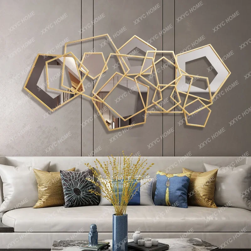 Customized Metal  Decorations European Style Iron  Hanging Geometric Wall Decoration Living Room Room