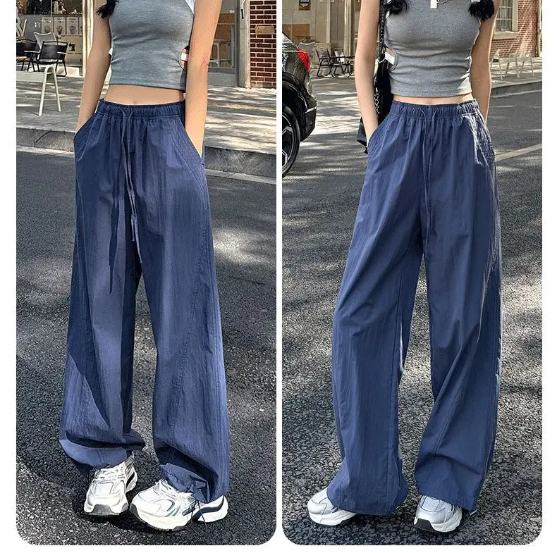 بنطال رياضي نسائي صيفي فضفاض واسع الساق، وزرة سريعة الجفاف #4