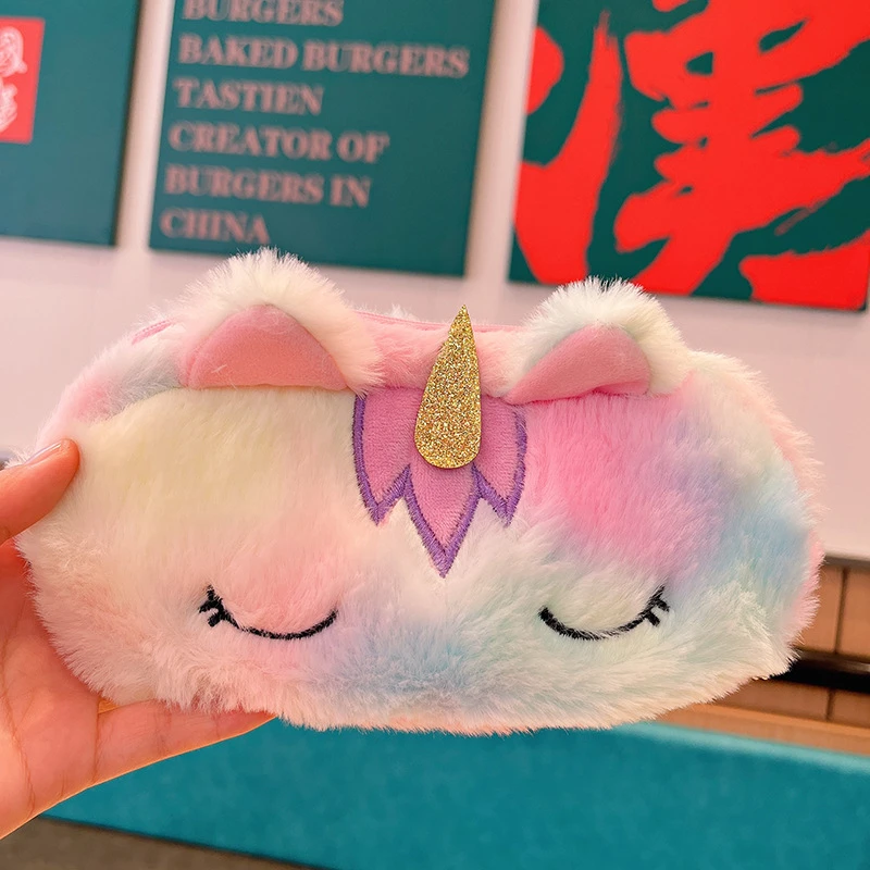 1pcs Kawaii School Pencil Case cute Pencilcase Cute Unicorn Stationery Pen Bag Plush Cat Penal Box Large Big Pouch Supplies