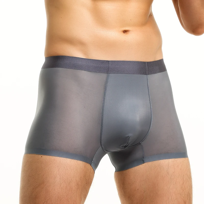 

3PCS Men's ice silk underwear men's seamless summer thin four-cornered pants comfortable and breathable flat-cornered pants