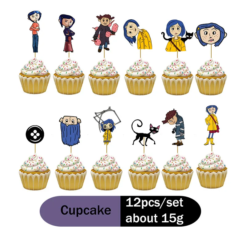 Coraline & The Secret Door Thema Feestdecoratie Horror Series Geschenkdoos Servies Spiraal Doop Communie Halloween Benodigdheden