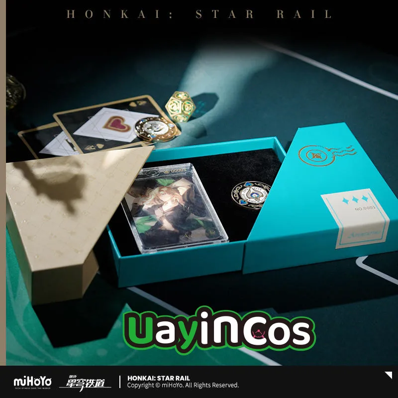 

Official Honkai Star Rail Aventurine Gift Set Box Collection Card Chip Decompression Snapped Coins Anime Game Accessories Toy K