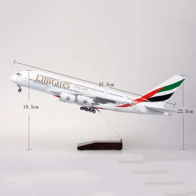 1/160 Scale 45.5cm Airplane Model 380 A380 UAE Airline Aircraft