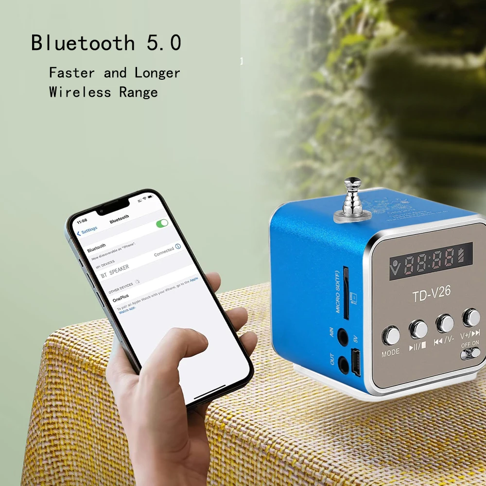 Мини радио Fm цифровые портативные колонки с Am Fm радио приемник Поддержка SD/TF карта для Mp3 музыкальный плеер USB зарядка