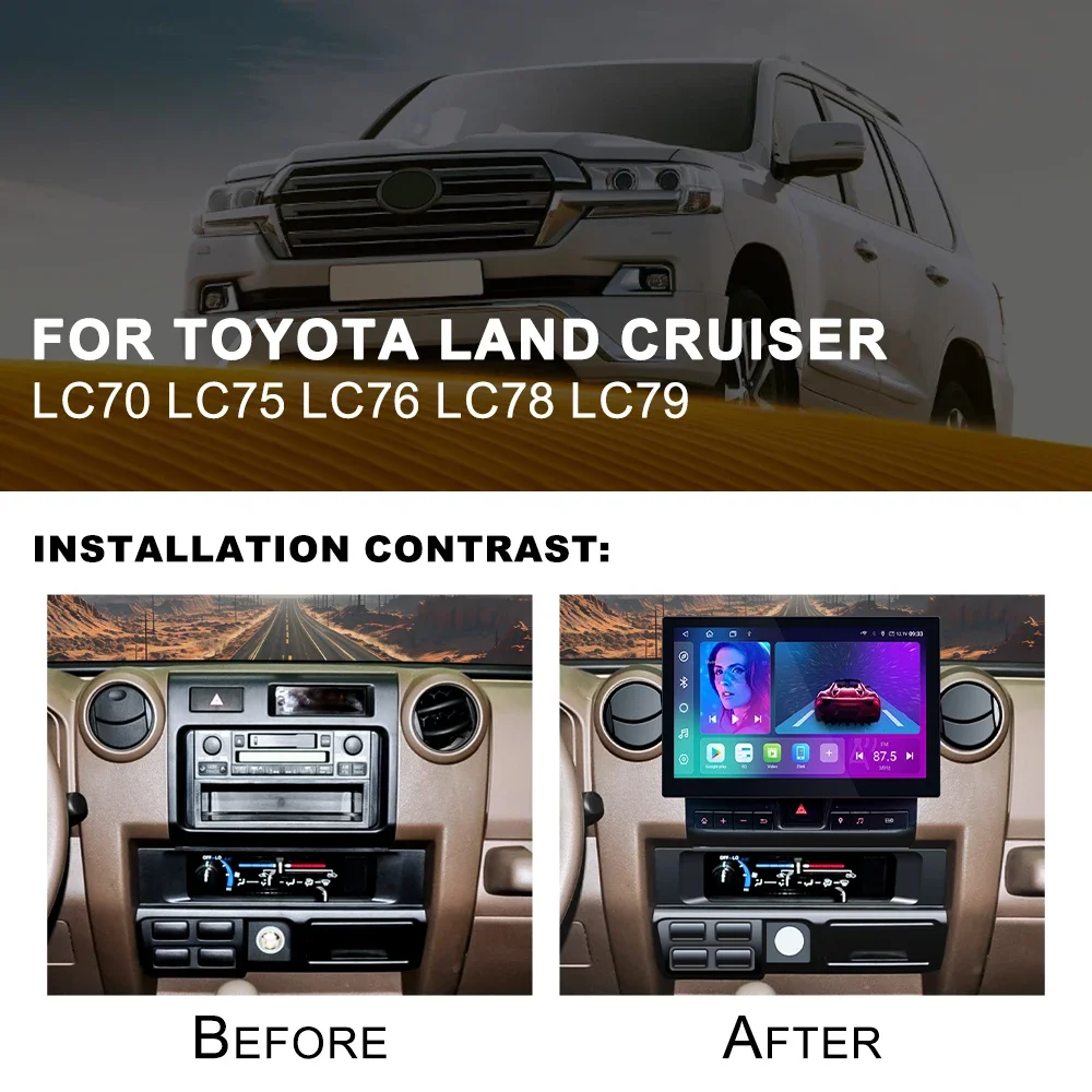 For Toyota LAND CRUISER LC70/LC75/LC76/LC78/LC79 Universal Carplay Android Octa-Core Car Radio GPS Multimedia Player WIFI 4G BT