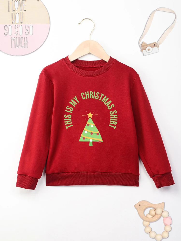 Christmas Hot Sale Festival Clothes for Boy and Girl Cartoon Aesthetic Cute Kids Hoodies 2-14 Years European American Trend