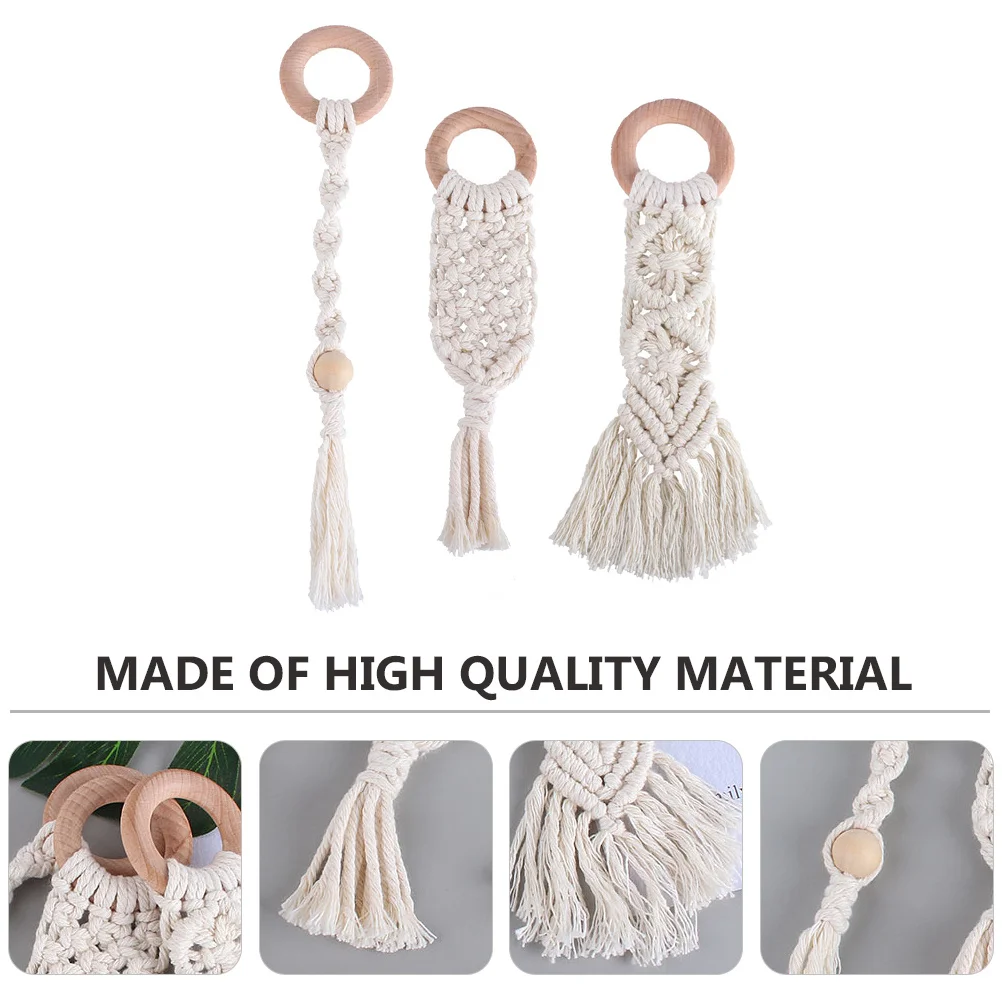 3Pcs 베이비 모랄 로드 실용적인 치발기 절묘한 디테일 잡기 쉬운 치아 연삭 내구성 있는 모랄 로드