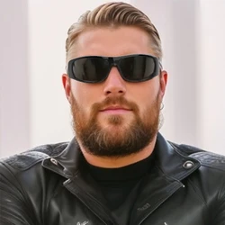 MAXJULI Super Dark Sunglasses for Men Black Wrap Around Sun Glasses UV400 Protection eyewear W8005
