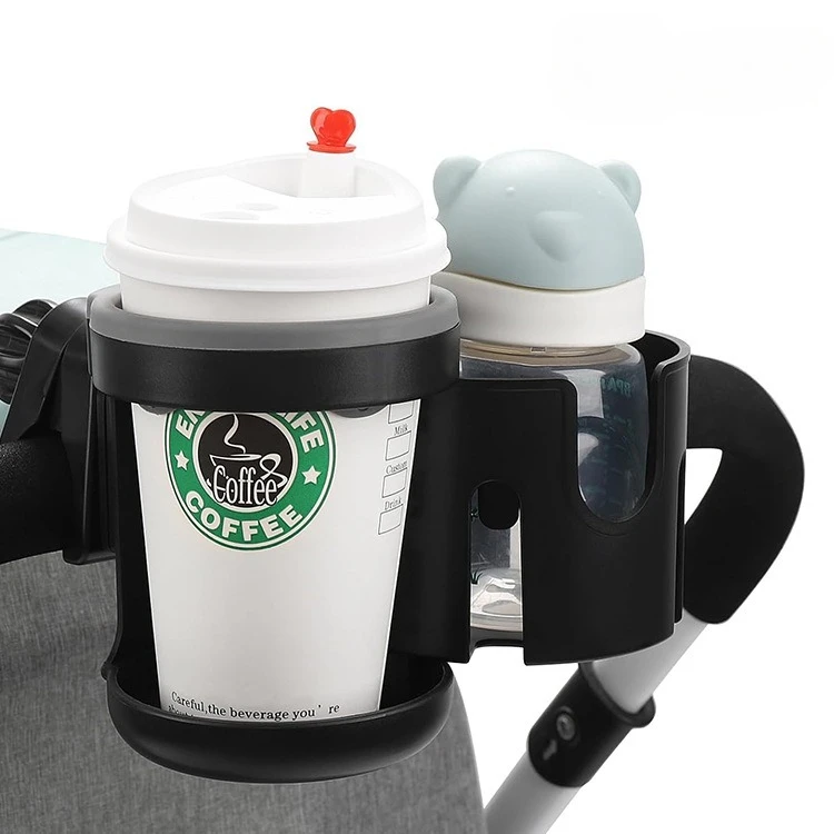 Baby Stroller Cup Holder 2 in1 Adjustable Milk Bottle Coffee Cup phone Holder Universal Water Bottle Holder Stroller Accessories