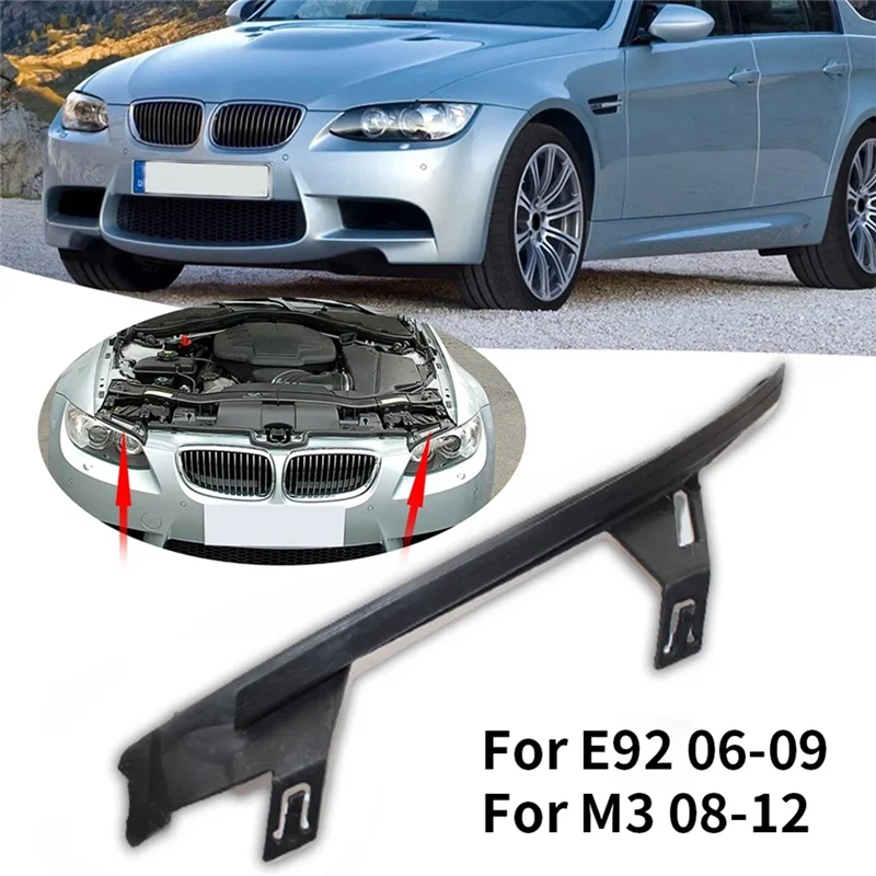 1Pair Car Front Headlight Shell Cover Strips Trims Headlight Sealing Gasket for BMW 3 Series E92 E93 M3