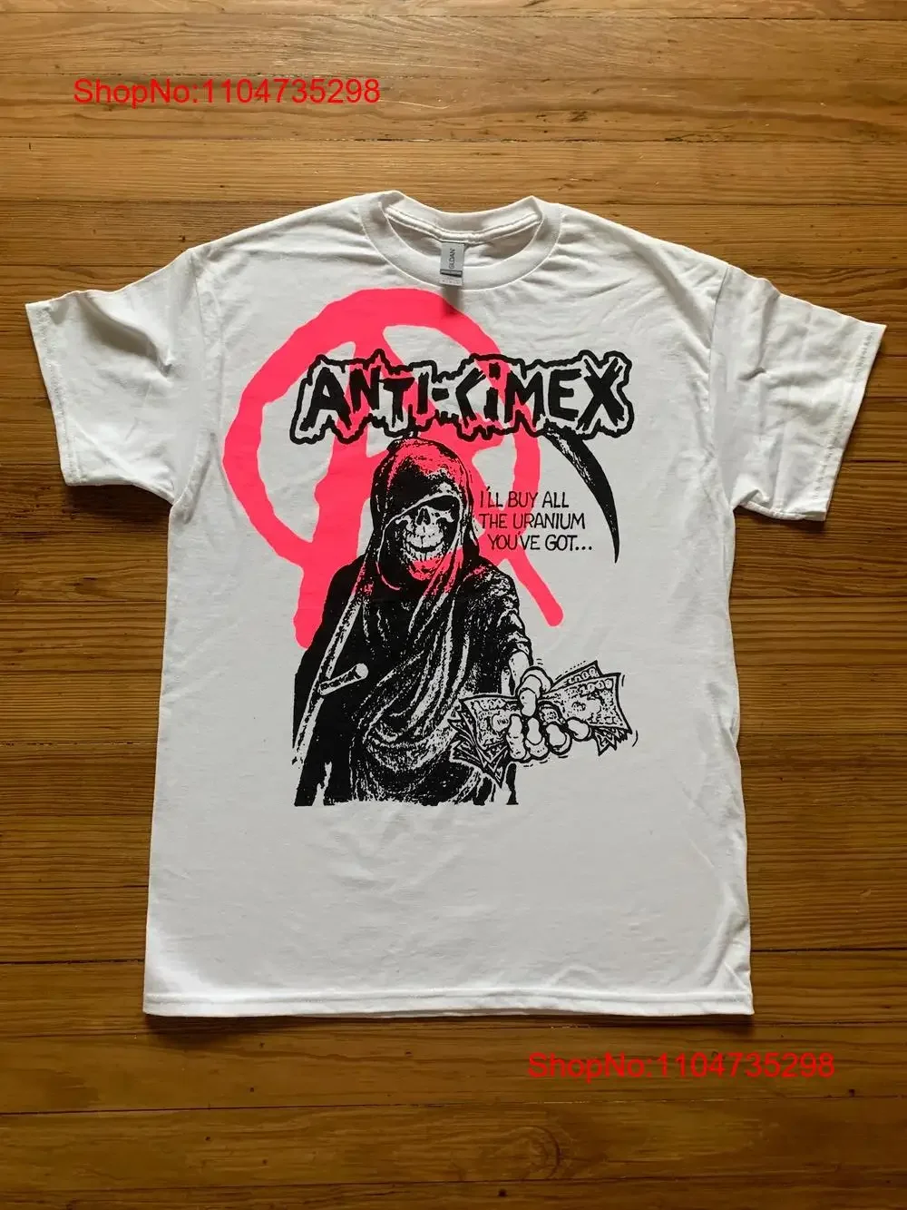 VTG Anti Cimex Uranium 2 camiseta tamaño completo S a 5XL MM1159 vintage lavado Casual versátil Top para uso diario