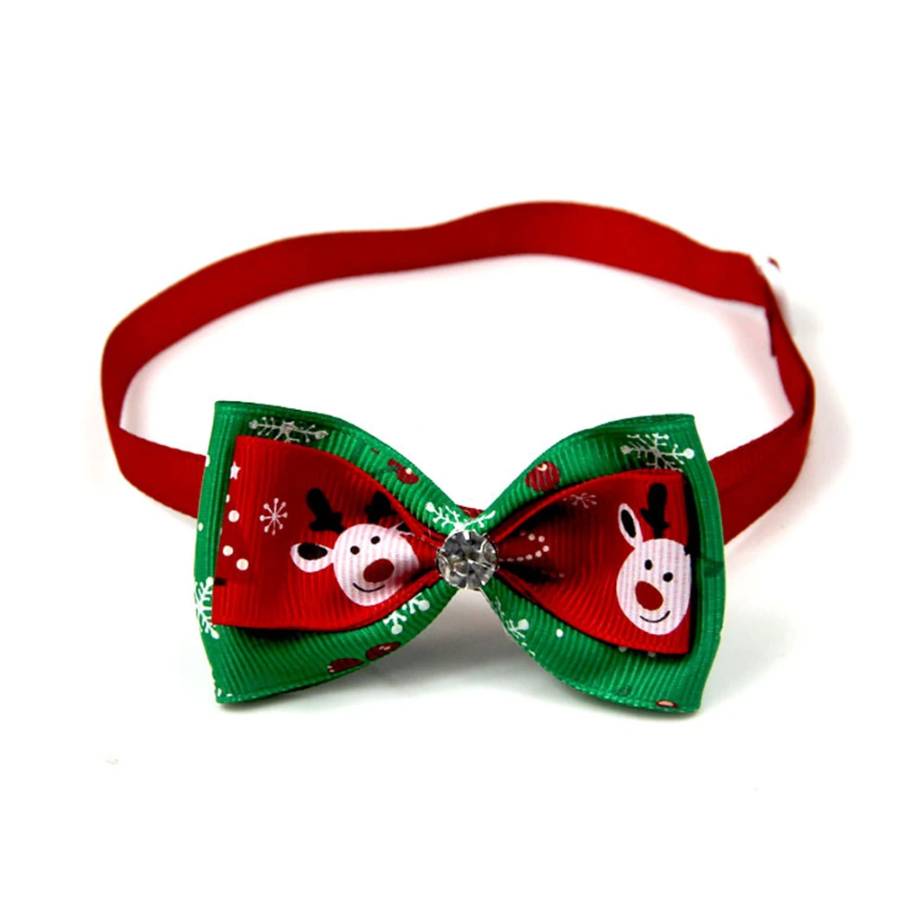 

15Pcs Christmas Dog Bow Ties Adjustable Pet Neck Ties Collar Accessories for Holidays Parties Weddings Pet Necktie