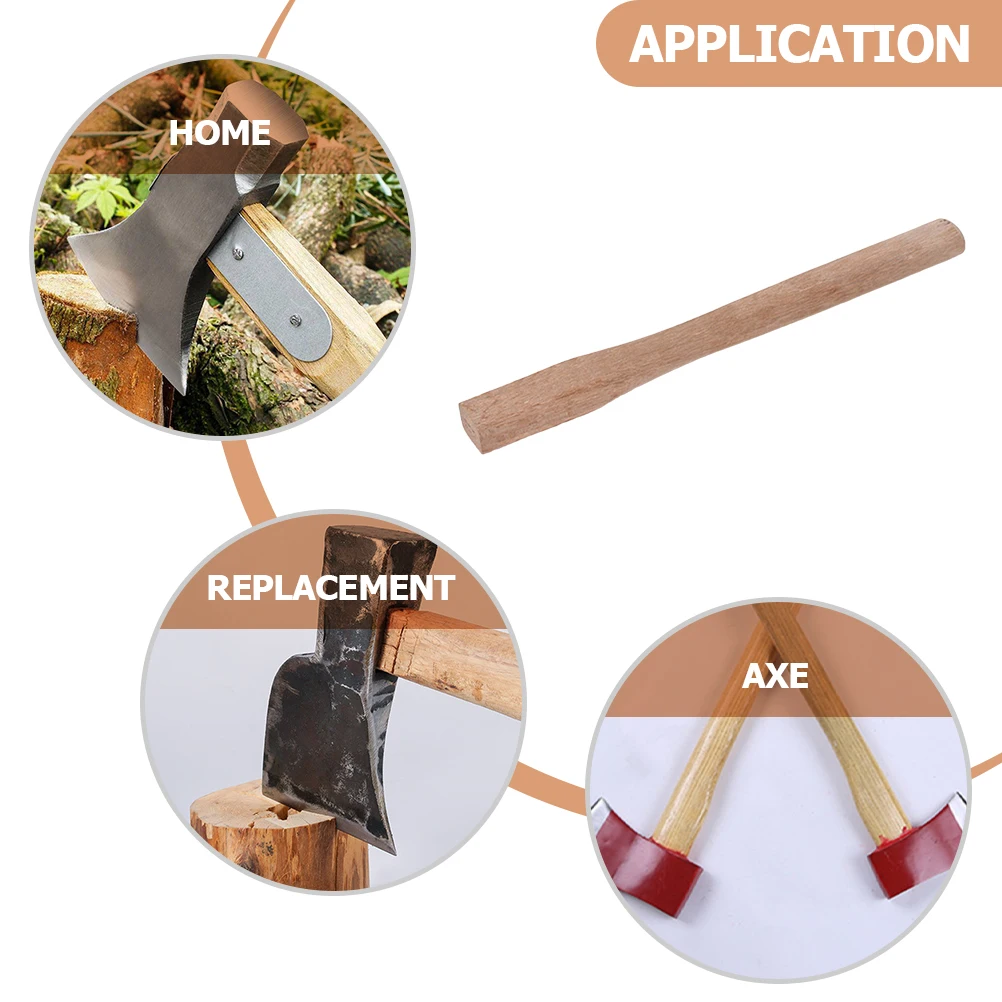 

2pcs Sturdy Wooden For Axe Replacement Non-Skid Grip Wood Handle Part Hatchet Handle Repair Accessory Outdoor Durable Easy