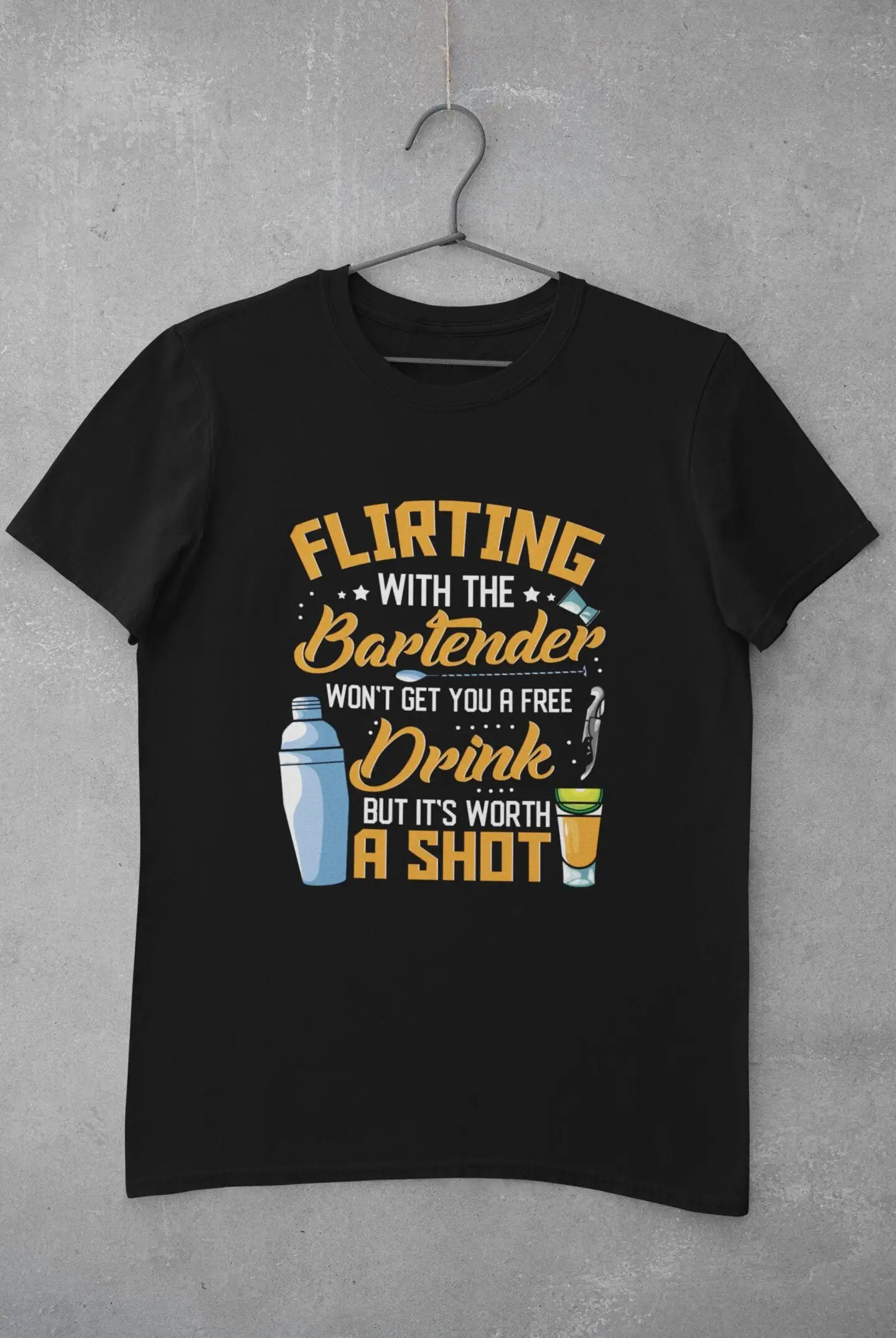 Wedding Bartender T Shirt Bar Owner Waitress Barman Flirting With The