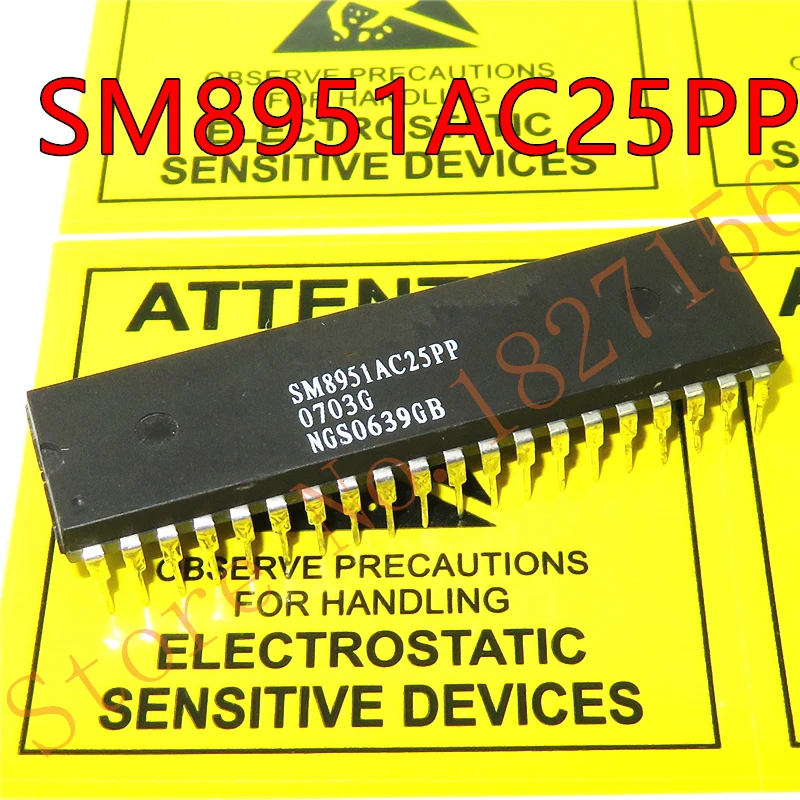 1pcs/lot SM8951AC25PP SM8951A DIP-40 In Stock   8-Bits Micro-controller With 4/8KB flash embedded