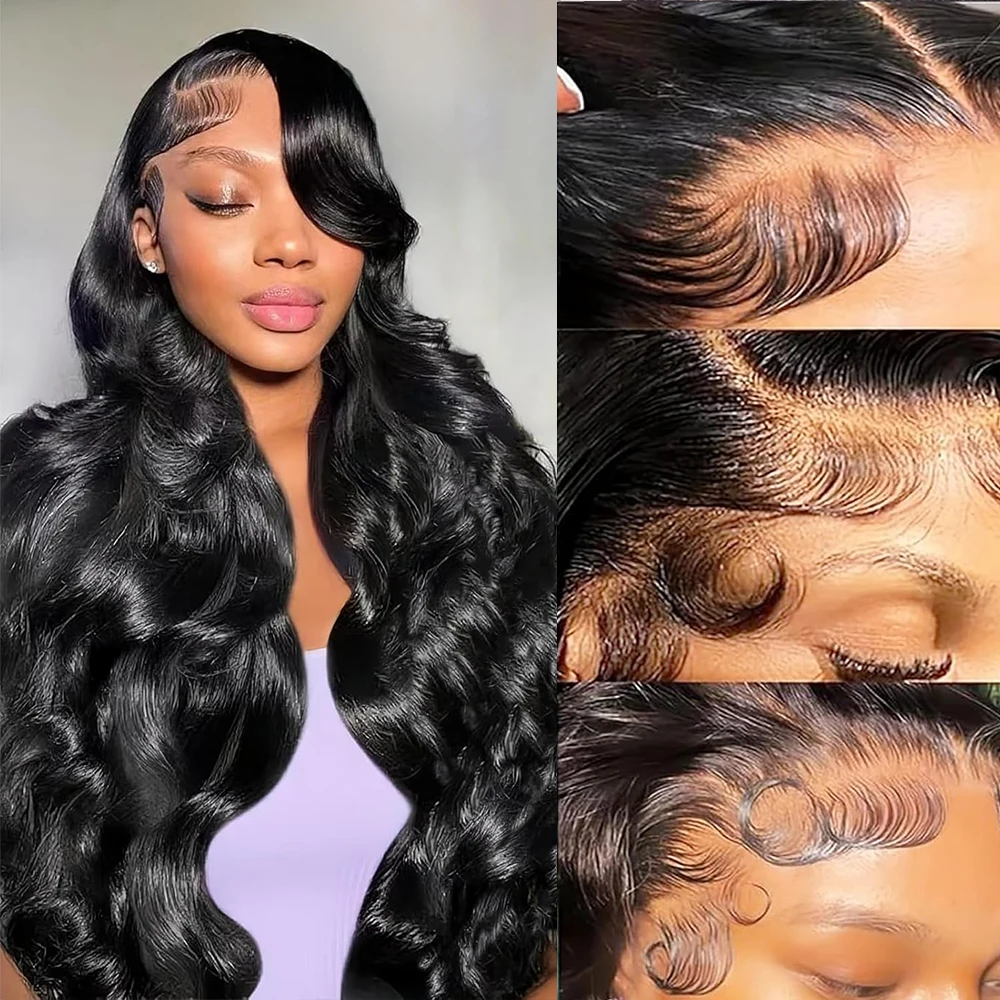 HD Transparent Straight Lace Front Wigs Human Hair Pre Plucked 13x4 Glueless Body Wave Lace Frontal Wigs For Woman image 3